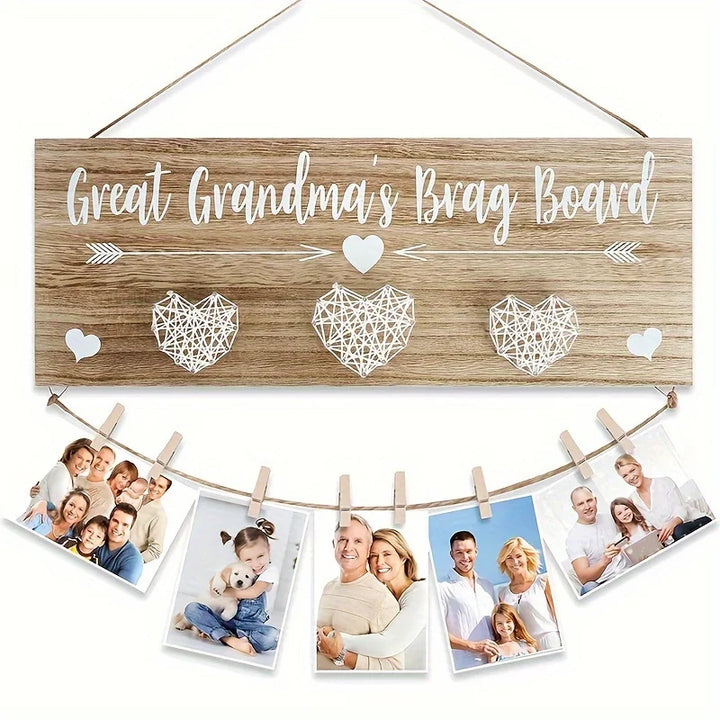 Wood Hanging Photo Holder Grandma Picture Frame, Mothers Day gifts for Grandma- Grandma Gifts/Nana Birthday Christmars Gifts