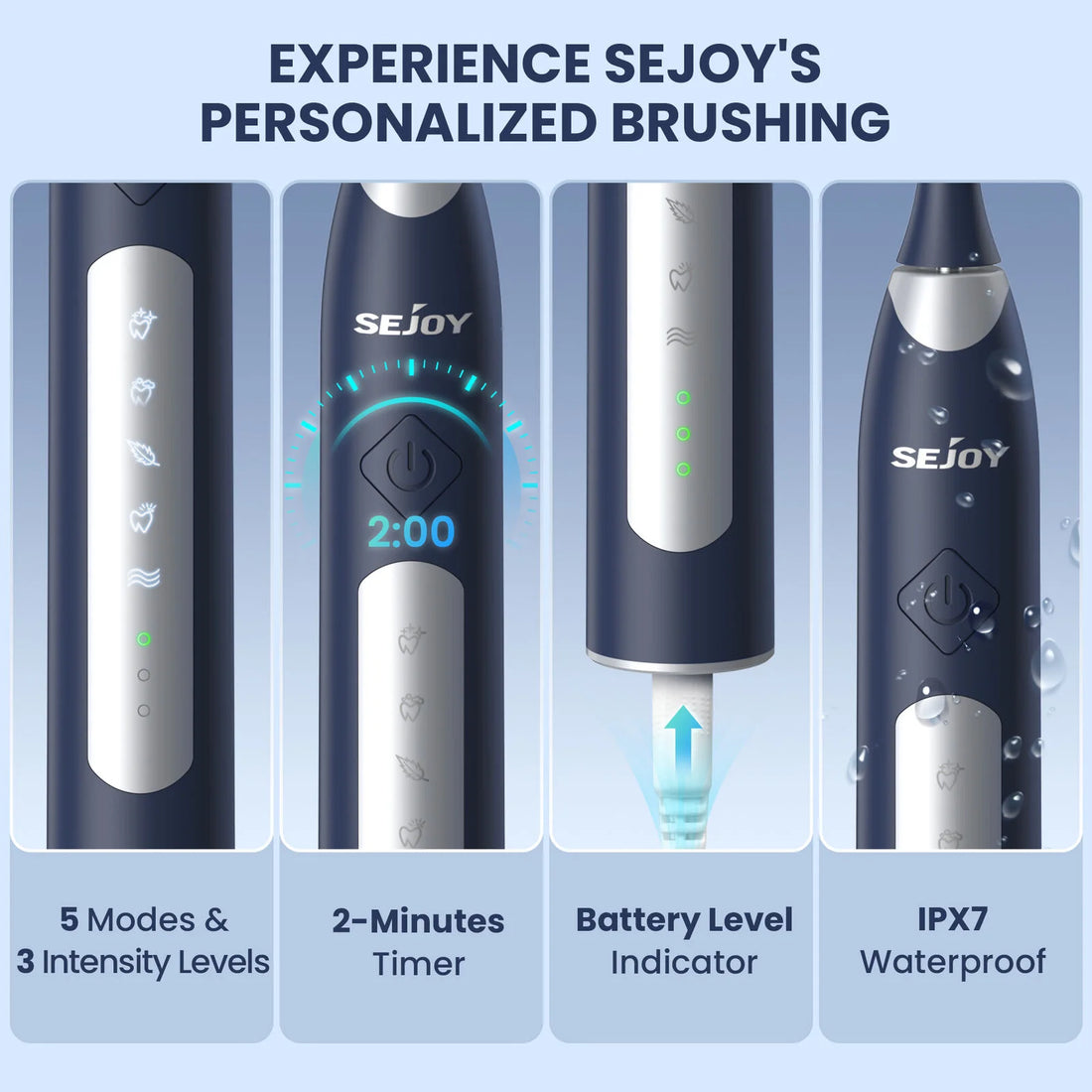 SEJOY Sonic Electric Toothbrush  JS10  Oral Cleaning Personal Care Appliances 5 Modes Smart Rechargeable Automatic Toothbrush