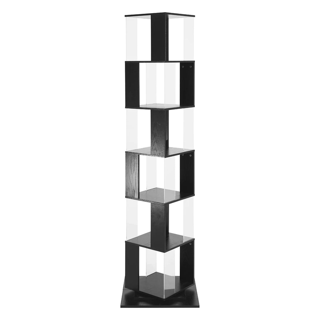 360° Rotating 5-Tier/6-Tier Bookshelf Tower, Floor Standing Wood Narrow Organizer Bookcase For Bedroom Living Room Study Room