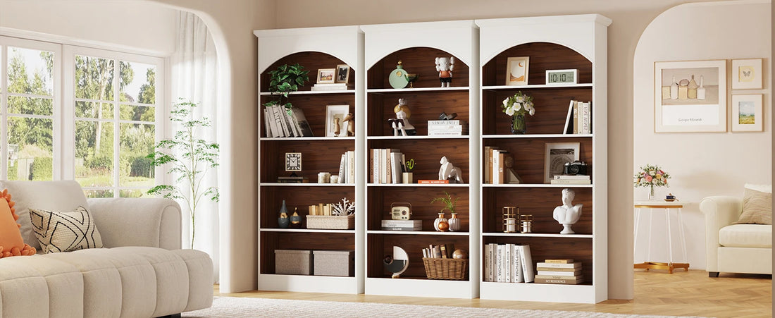 5-Shelf White Bookcase, 70.9'' Tall Bookshelf with Storage Shelves,  Free-Standing Library Book Shelving Unit for Living Room