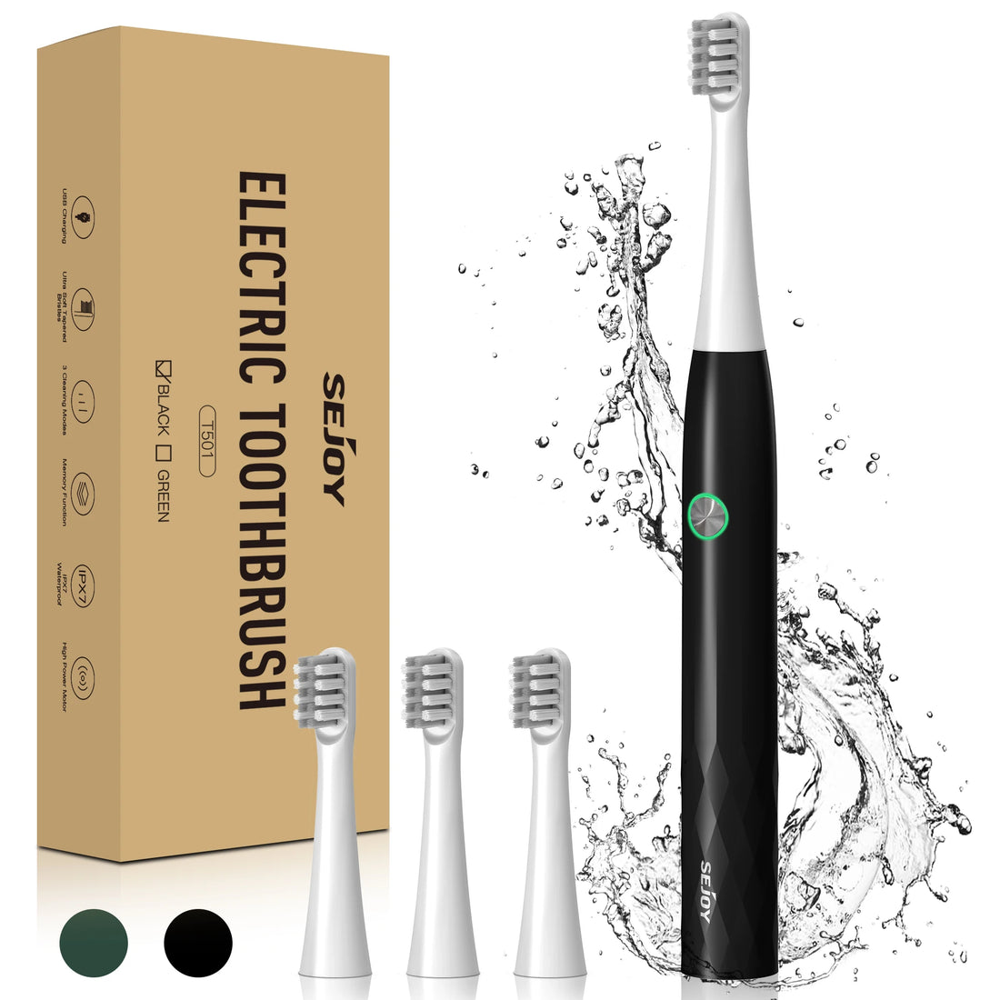 SEJOY Oral Cleaning Sonic Electric Toothbrush Personal Care Appliances IPX7 3 Modes Smart Rechargeable Automatic Toothbrush