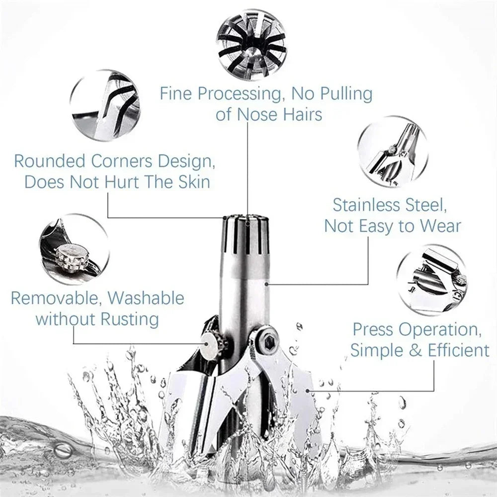 Nose Trimmer for Men Stainless Steel Nose Hair Trimmer Washable Portable Mechanical Clippers Cutter Personal Care Appliances