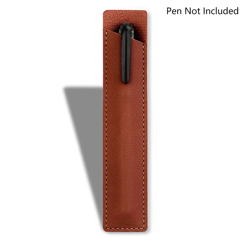 Portable Solid Color PU Leather Pen Case Advertising Gift Pencil Bag Fountain Pen Ballpoint Pen Scratch-resistant Pen Case