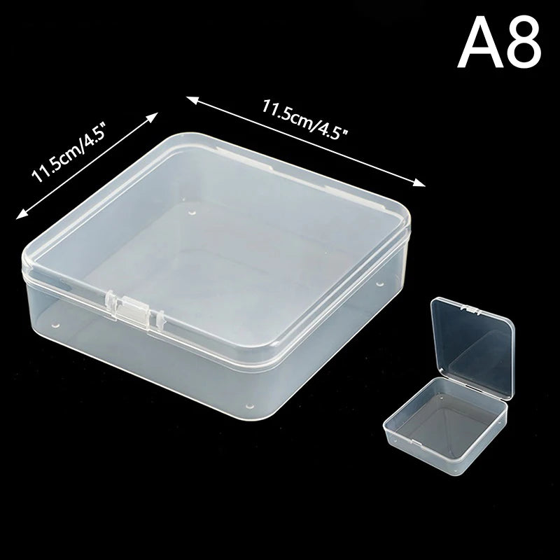 New Transparent Plastic Storage Box Photocards Small Card Storage Box Desk Organizer Box Classification Box Stationery