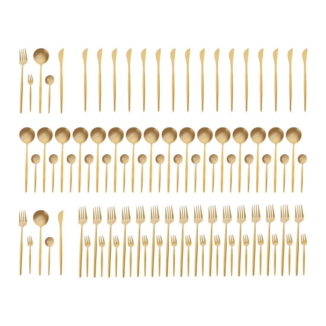 90PCS Stainless Steel Gold Dinnerware Set Flatware Cutlery Set Utensils Set for Home Restaurant