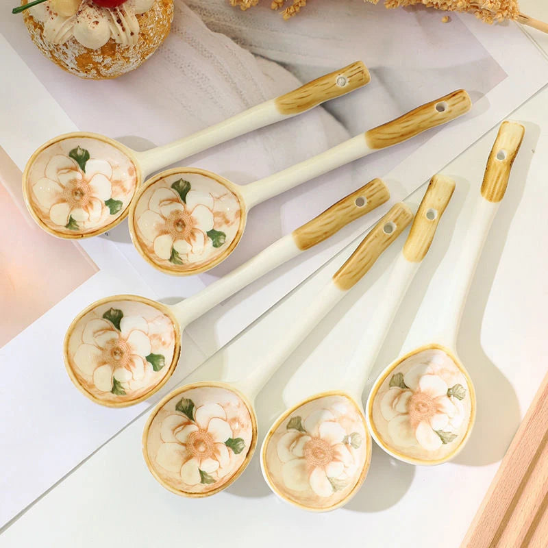 Ramen Bowls And Spoons Creative Ceramics Anti-scald Instant Noodle Bowl Cute Bowl Pretty Bowl