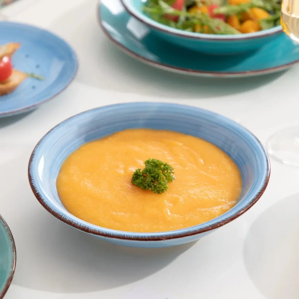 Vancasso BONITA Dinnerware Set of Dinner Plates 18 Piece Ceramics Tableware Soup Plates Dessert Plates Earthenware for Home Part