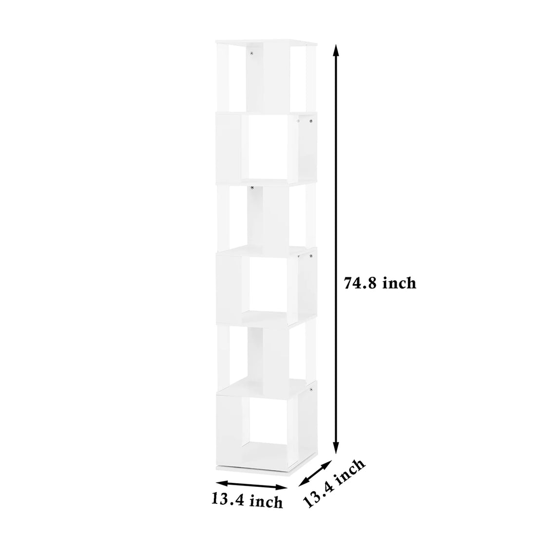 360° Rotating 5-Tier/6-Tier Bookshelf Tower, Floor Standing Wood Narrow Organizer Bookcase For Bedroom Living Room Study Room