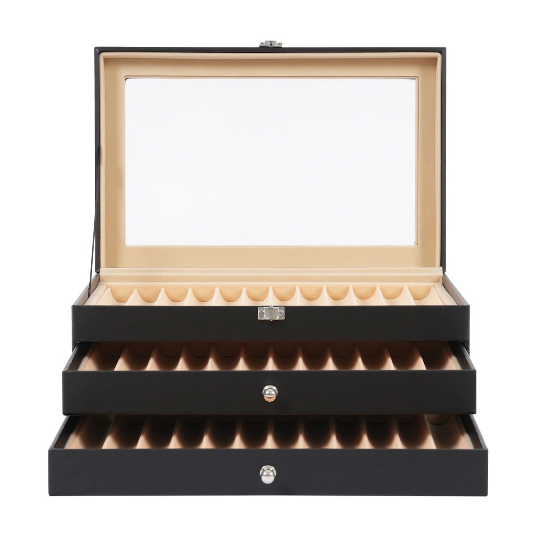 36 Slot Fountain Pen Holder Leather Display Case Organizer Collector Storage Box