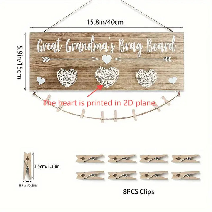 Wood Hanging Photo Holder Grandma Picture Frame, Mothers Day gifts for Grandma- Grandma Gifts/Nana Birthday Christmars Gifts