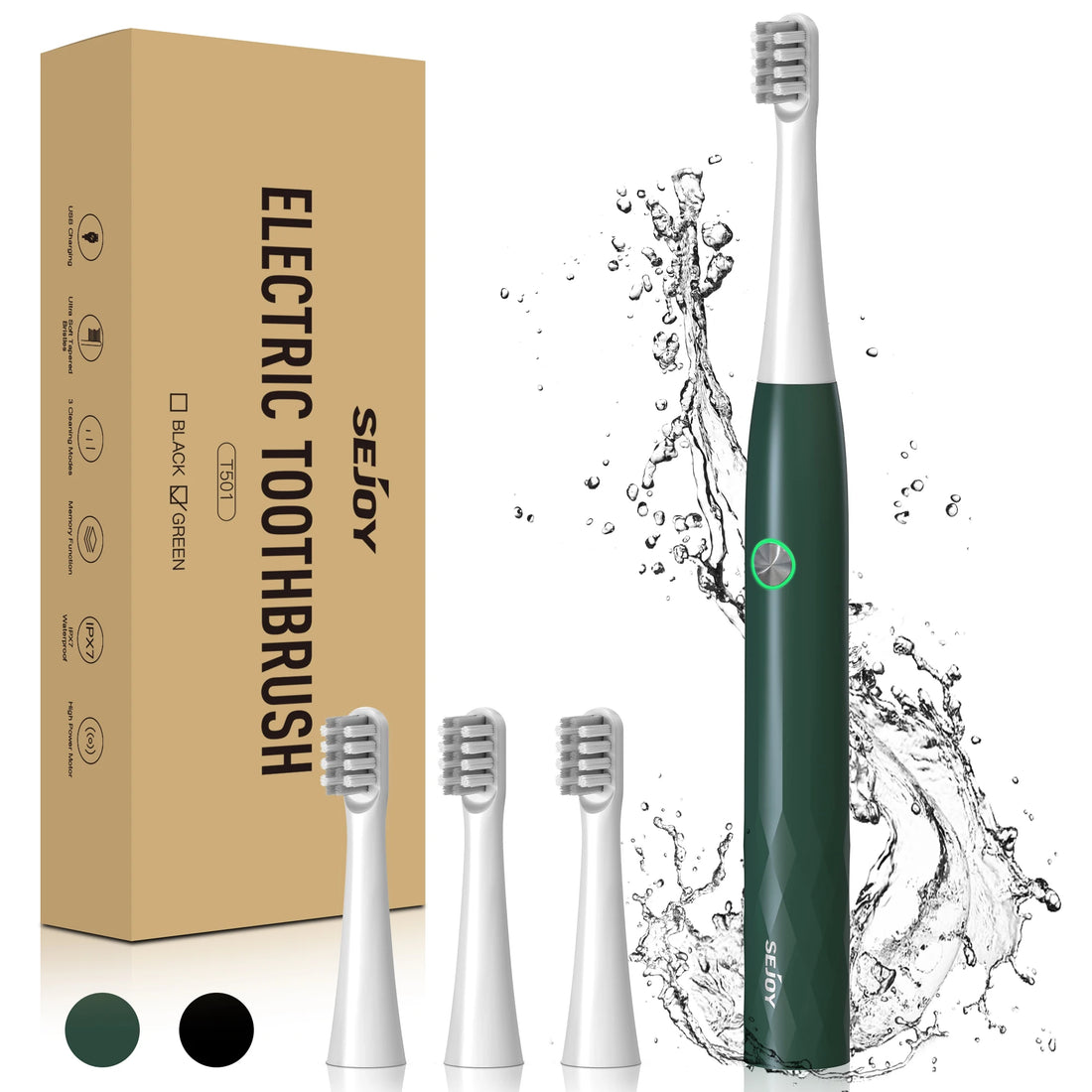 SEJOY Oral Cleaning Sonic Electric Toothbrush Personal Care Appliances IPX7 3 Modes Smart Rechargeable Automatic Toothbrush