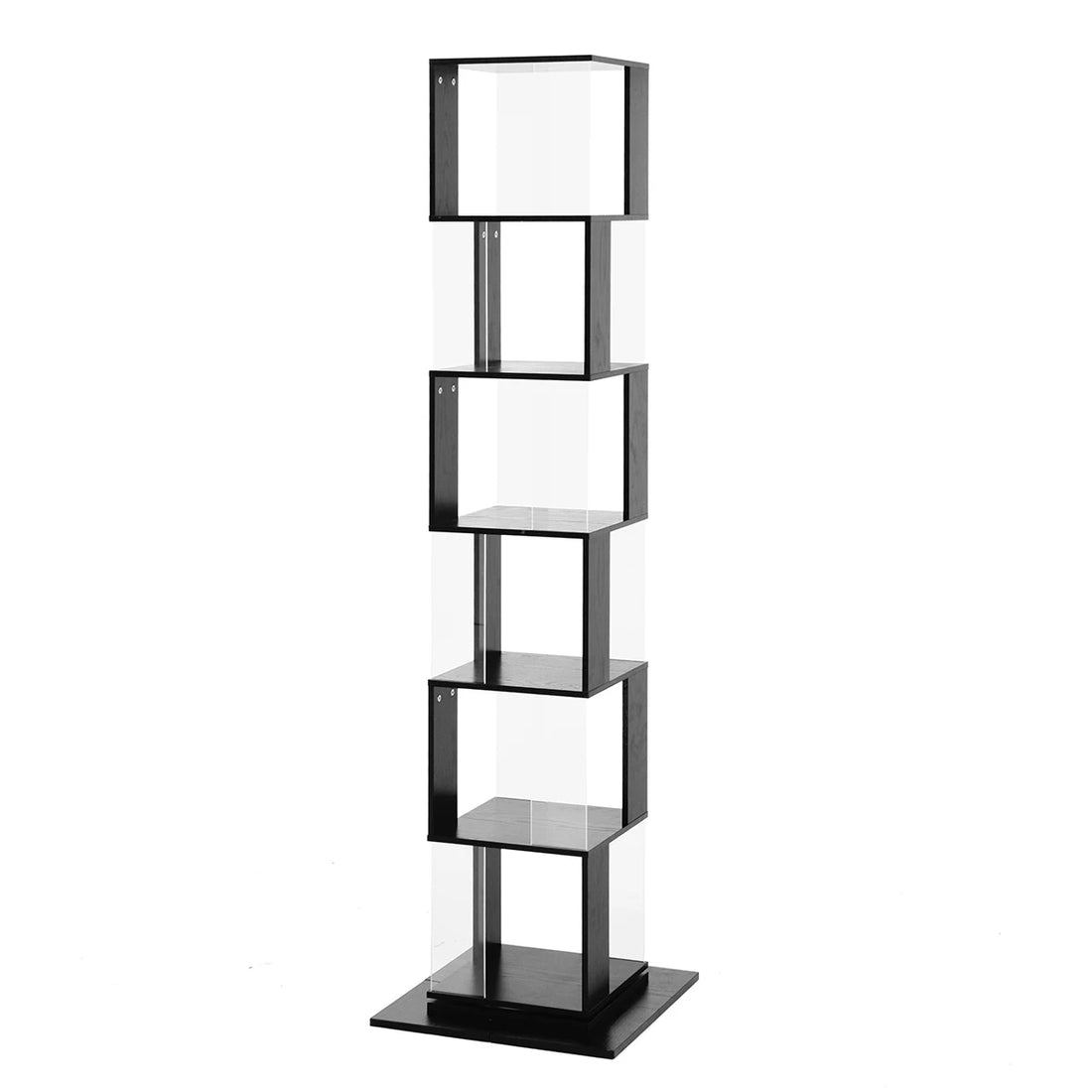 360° Rotating 5-Tier/6-Tier Bookshelf Tower, Floor Standing Wood Narrow Organizer Bookcase For Bedroom Living Room Study Room