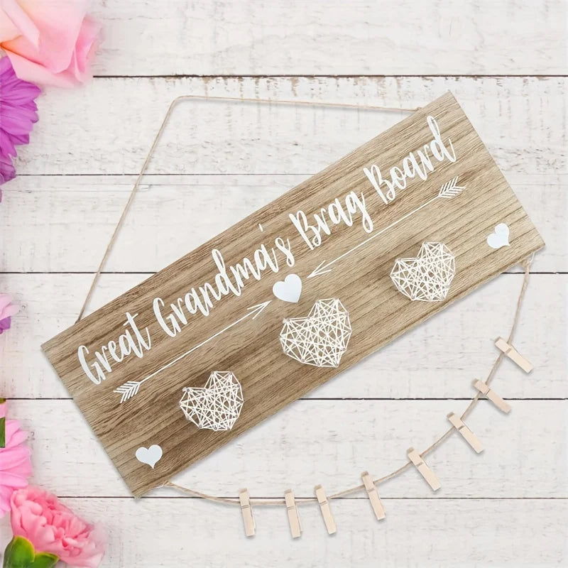 Wood Hanging Photo Holder Grandma Picture Frame, Mothers Day gifts for Grandma- Grandma Gifts/Nana Birthday Christmars Gifts