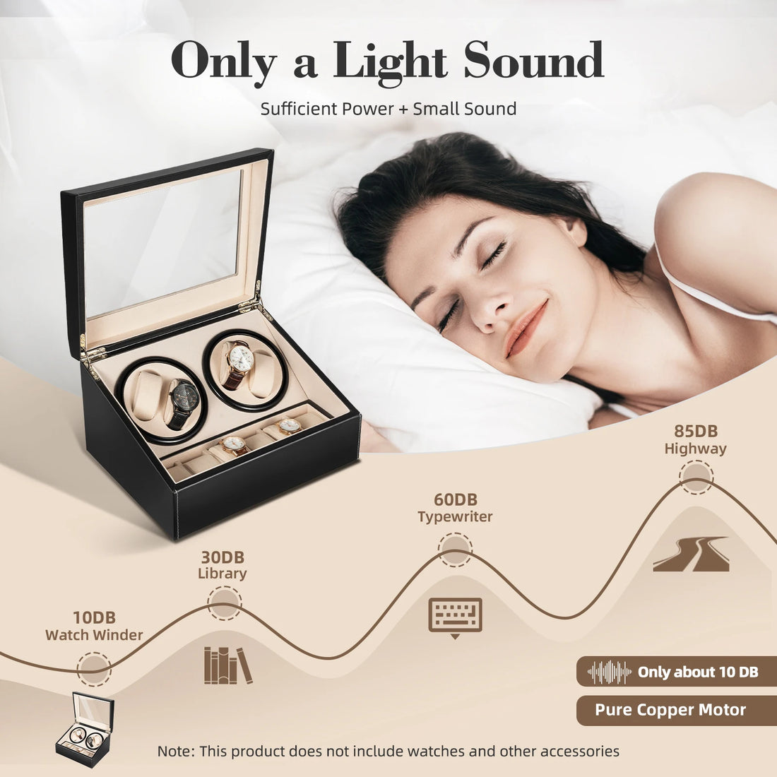 4+6 Watch Winder Automatic Watches Shaker PU Leather Mechanical Watch Box Watch Jewelry Display Box Storage Case