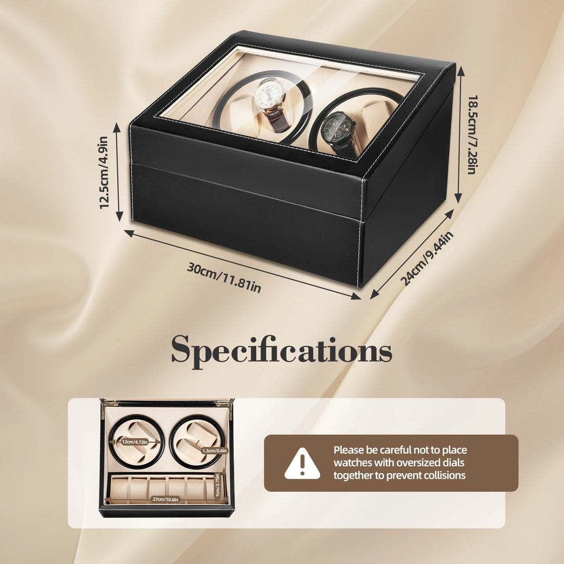 4+6 Watch Winder Automatic Watches Shaker PU Leather Mechanical Watch Box Watch Jewelry Display Box Storage Case