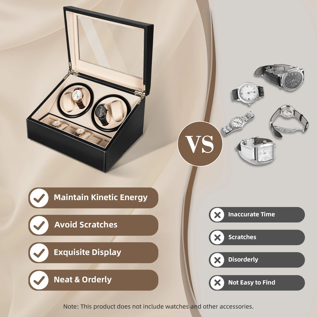 4+6 Watch Winder Automatic Watches Shaker PU Leather Mechanical Watch Box Watch Jewelry Display Box Storage Case
