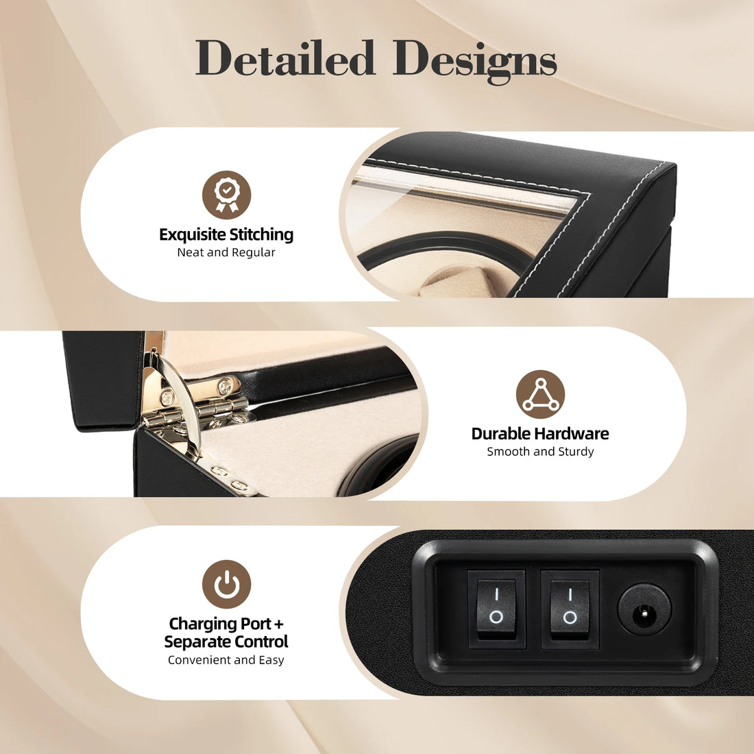 4+6 Watch Winder Automatic Watches Shaker PU Leather Mechanical Watch Box Watch Jewelry Display Box Storage Case