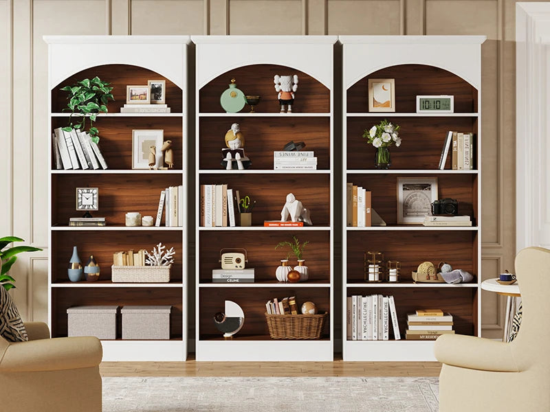 5-Shelf White Bookcase, 70.9'' Tall Bookshelf with Storage Shelves,  Free-Standing Library Book Shelving Unit for Living Room