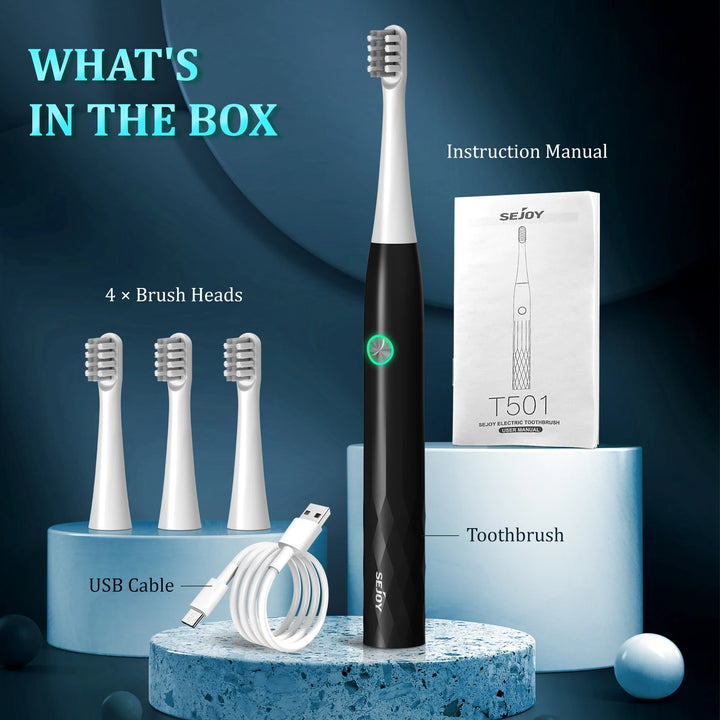 SEJOY Oral Cleaning Sonic Electric Toothbrush Personal Care Appliances IPX7 3 Modes Smart Rechargeable Automatic Toothbrush