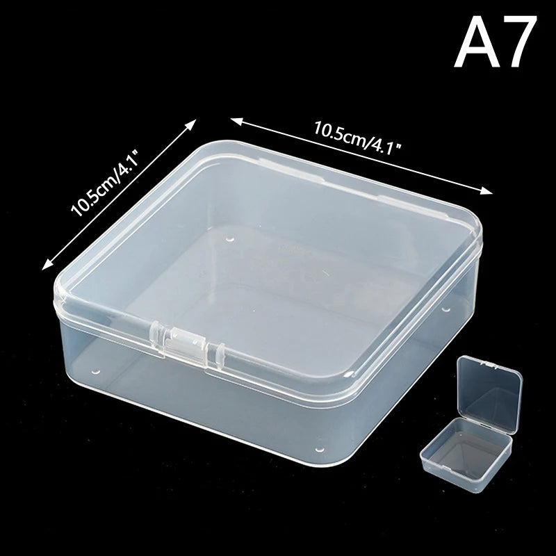 New Transparent Plastic Storage Box Photocards Small Card Storage Box Desk Organizer Box Classification Box Stationery
