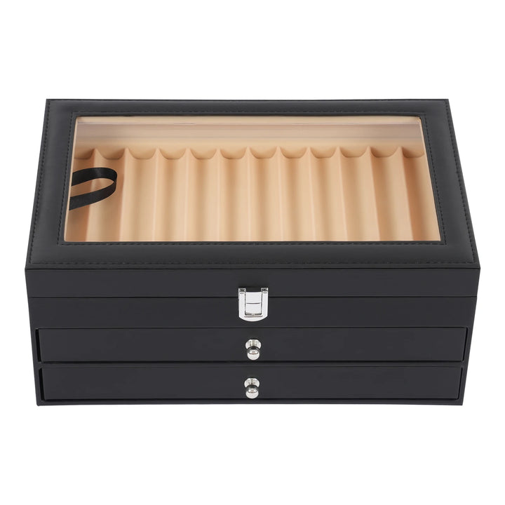 36 Slot Fountain Pen Holder Leather Display Case Organizer Collector Storage Box