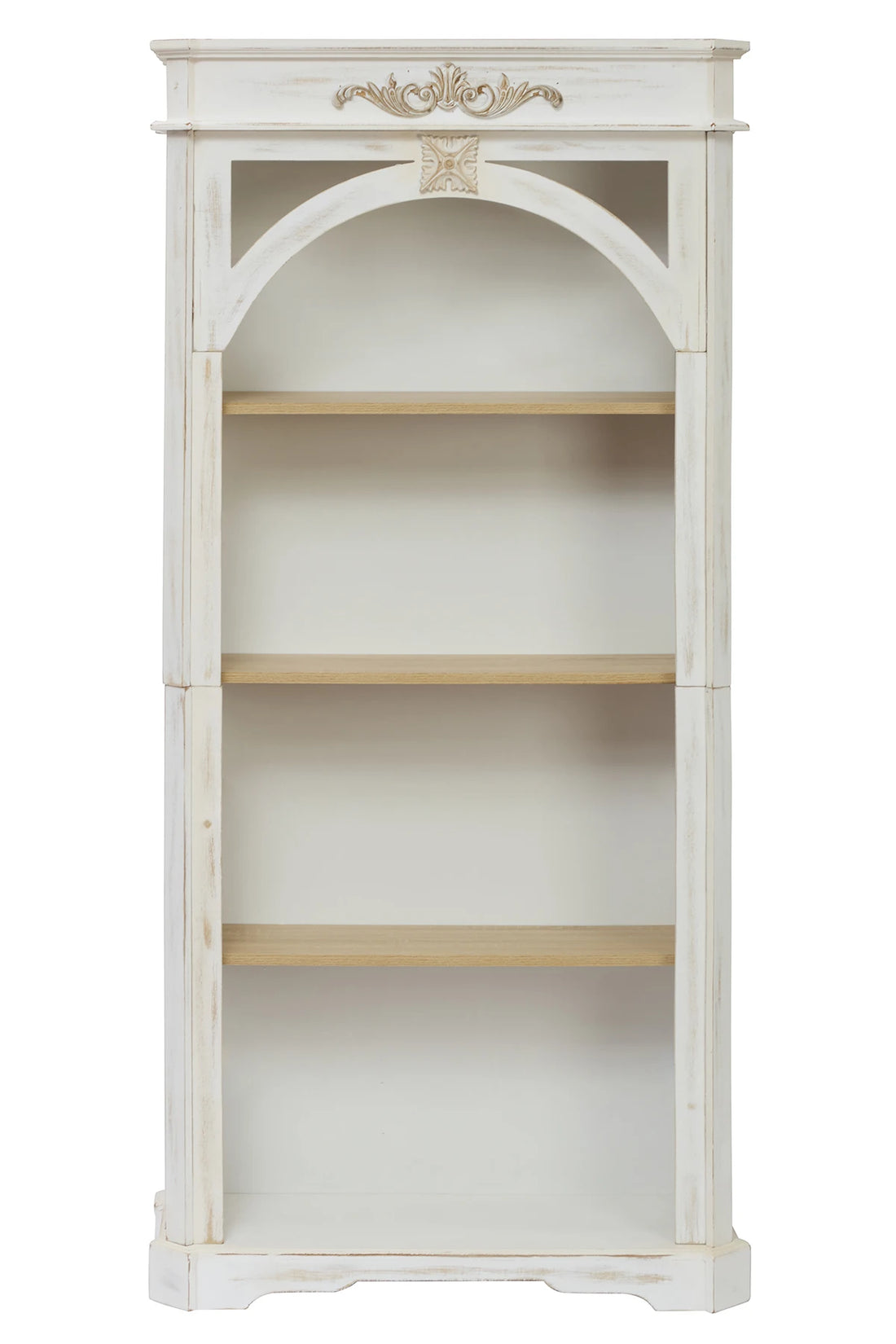 4 Tier Bookshelf 65" Modern Arched Design Book Shelf Freestanding Wooden Open Shelf Bookcase Cabinet For Living Room Home Office