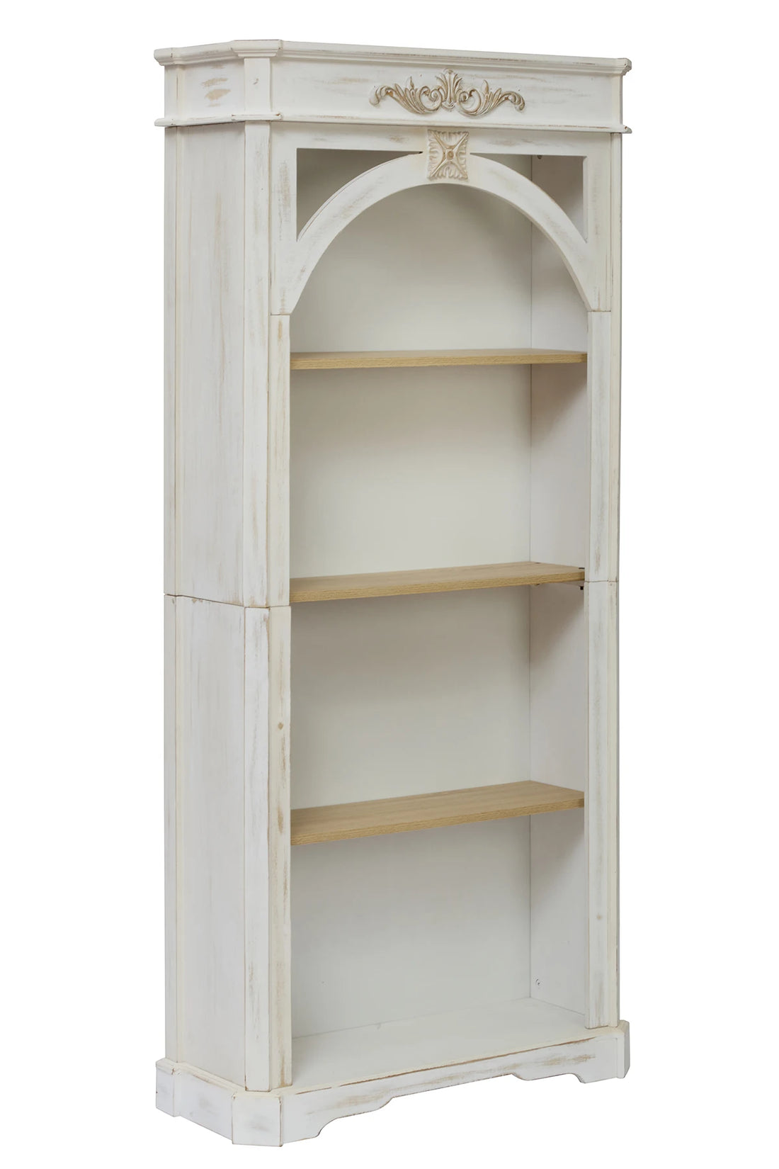 4 Tier Bookshelf 65" Modern Arched Design Book Shelf Freestanding Wooden Open Shelf Bookcase Cabinet For Living Room Home Office