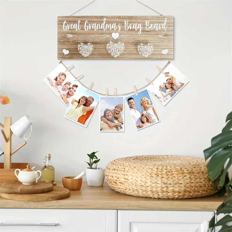 Wood Hanging Photo Holder Grandma Picture Frame, Mothers Day gifts for Grandma- Grandma Gifts/Nana Birthday Christmars Gifts