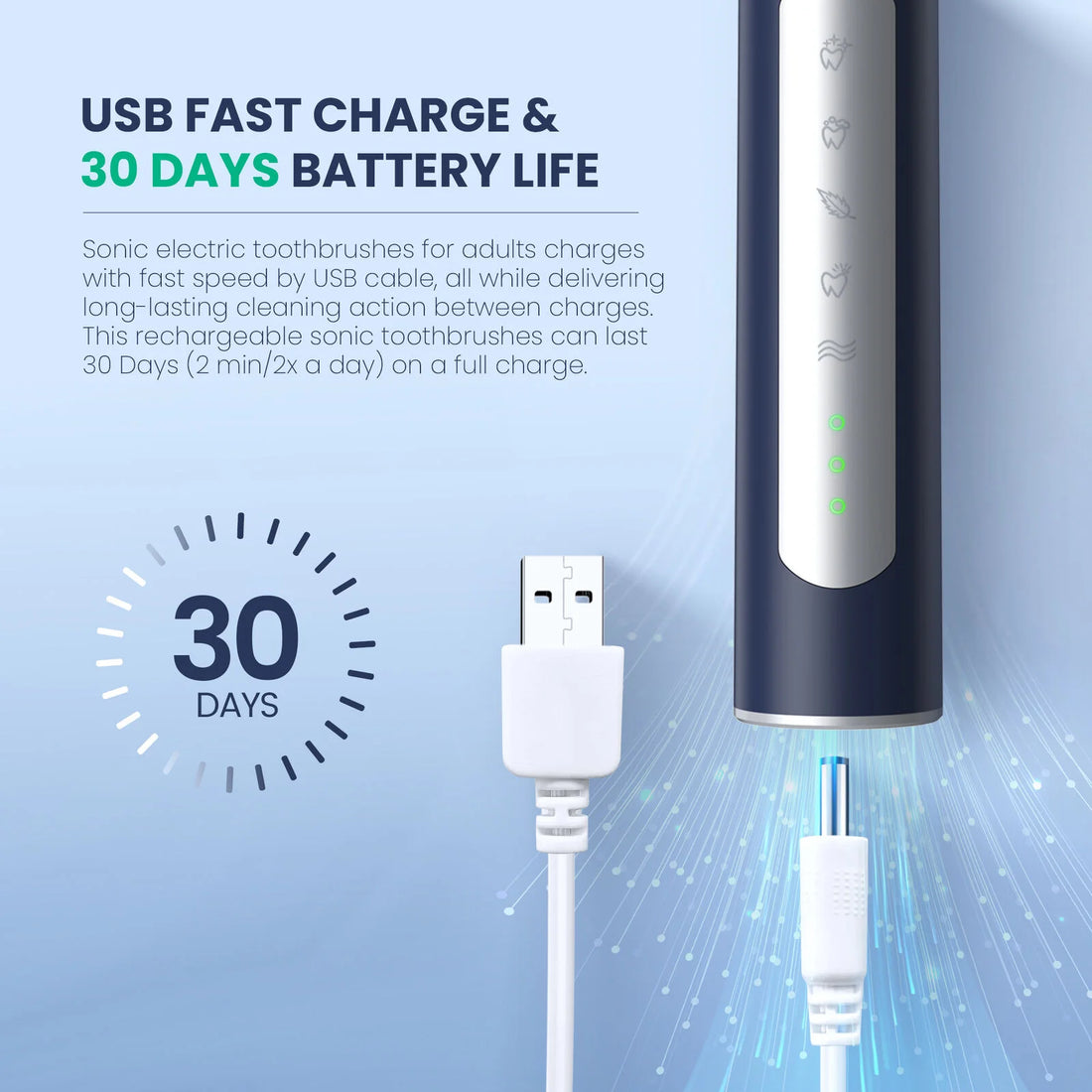 SEJOY Sonic Electric Toothbrush  JS10  Oral Cleaning Personal Care Appliances 5 Modes Smart Rechargeable Automatic Toothbrush