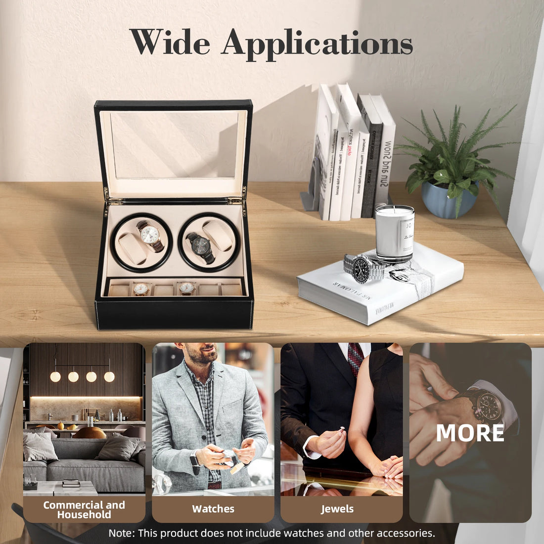 4+6 Watch Winder Automatic Watches Shaker PU Leather Mechanical Watch Box Watch Jewelry Display Box Storage Case