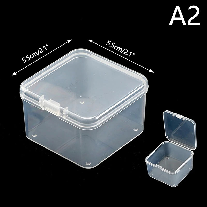 New Transparent Plastic Storage Box Photocards Small Card Storage Box Desk Organizer Box Classification Box Stationery