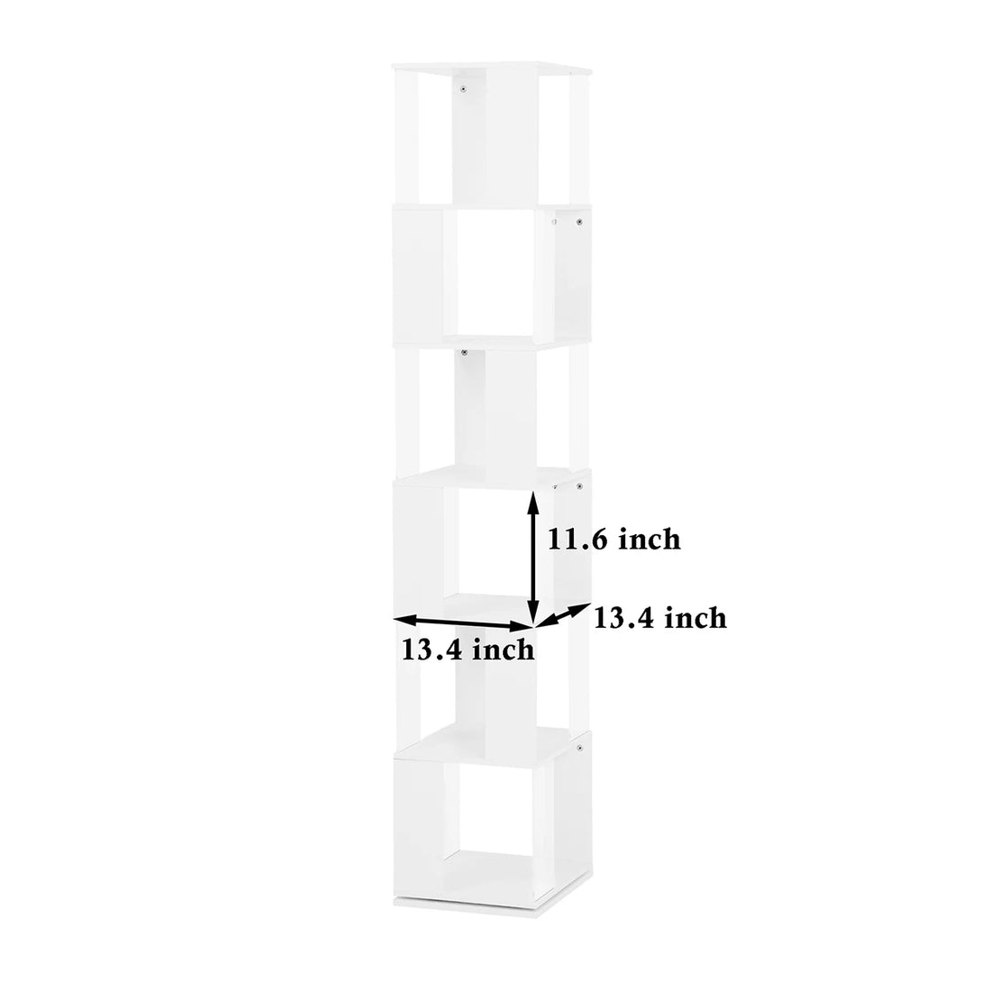 360° Rotating 5-Tier/6-Tier Bookshelf Tower, Floor Standing Wood Narrow Organizer Bookcase For Bedroom Living Room Study Room