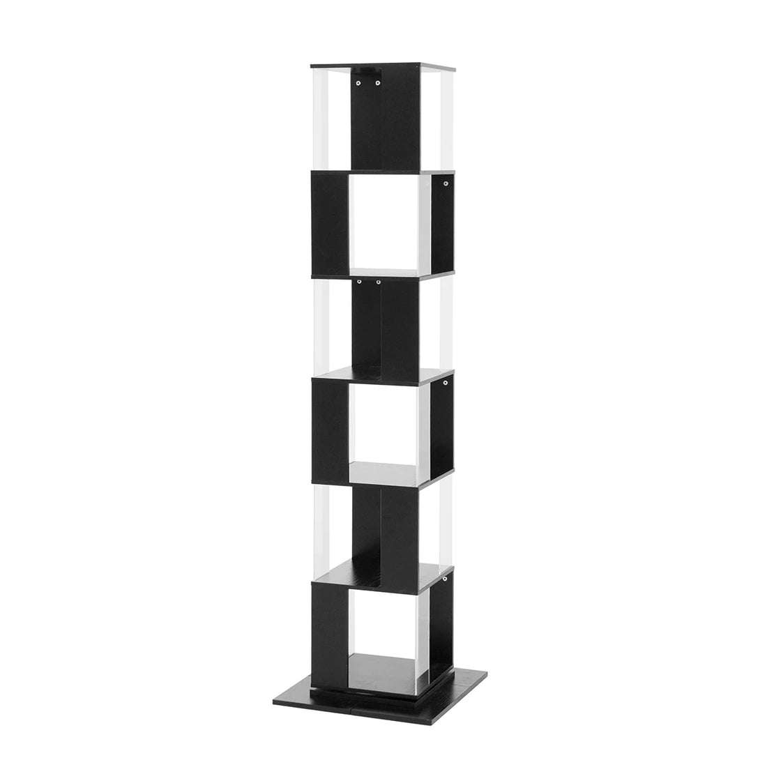 360° Rotating 5-Tier/6-Tier Bookshelf Tower, Floor Standing Wood Narrow Organizer Bookcase For Bedroom Living Room Study Room
