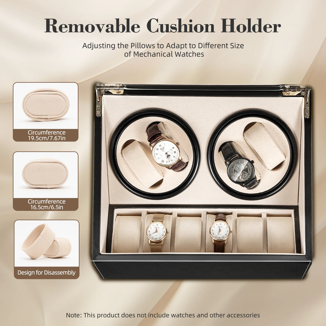 4+6 Watch Winder Automatic Watches Shaker PU Leather Mechanical Watch Box Watch Jewelry Display Box Storage Case