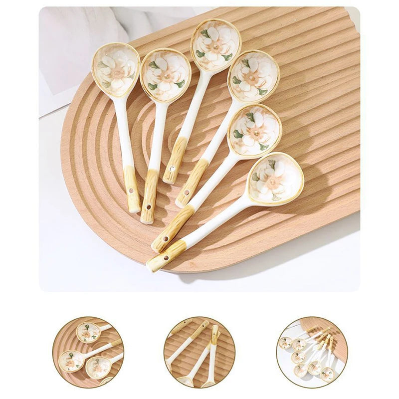 Ramen Bowls And Spoons Creative Ceramics Anti-scald Instant Noodle Bowl Cute Bowl Pretty Bowl