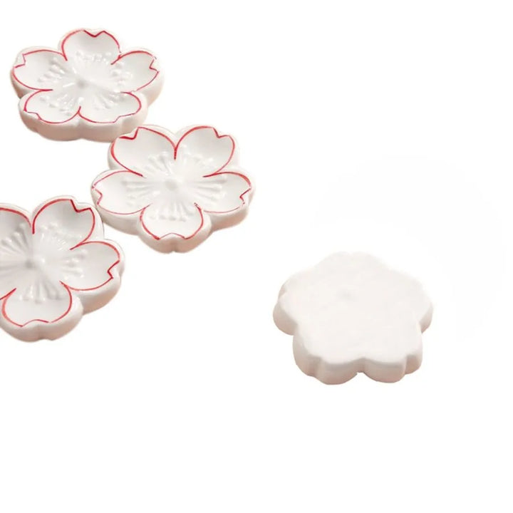 8Pcs Ceramics Cherry Blossom Chopstick Rest Home Drative Sakura Spoon Fork Knife Holder
