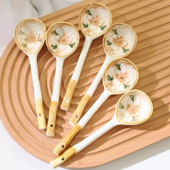 Ramen Bowls And Spoons Creative Ceramics Anti-scald Instant Noodle Bowl Cute Bowl Pretty Bowl