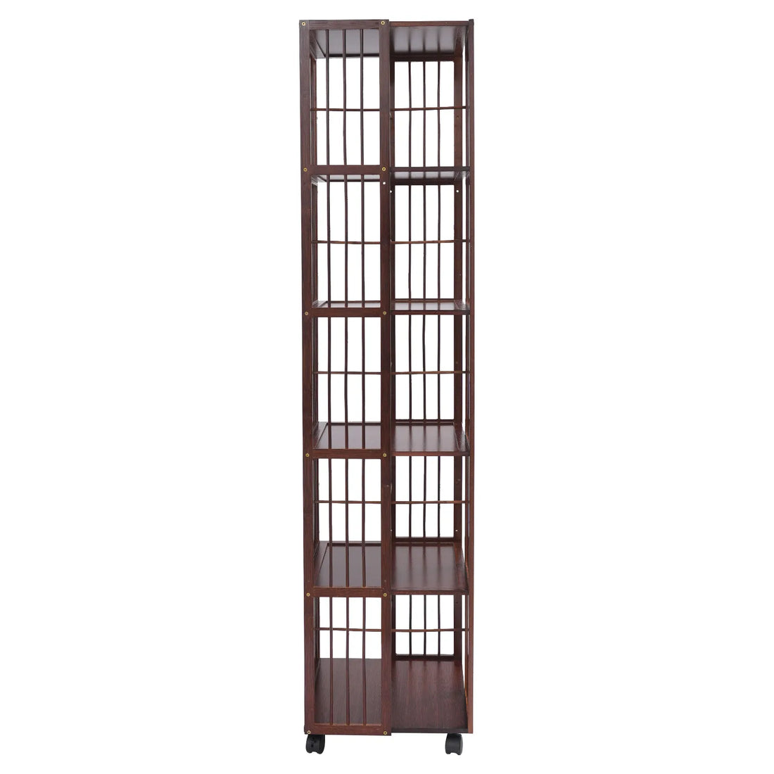 6-Tier Rotating Bookshelf Book Storage Shelf Floor Standing Rotating Bookcase