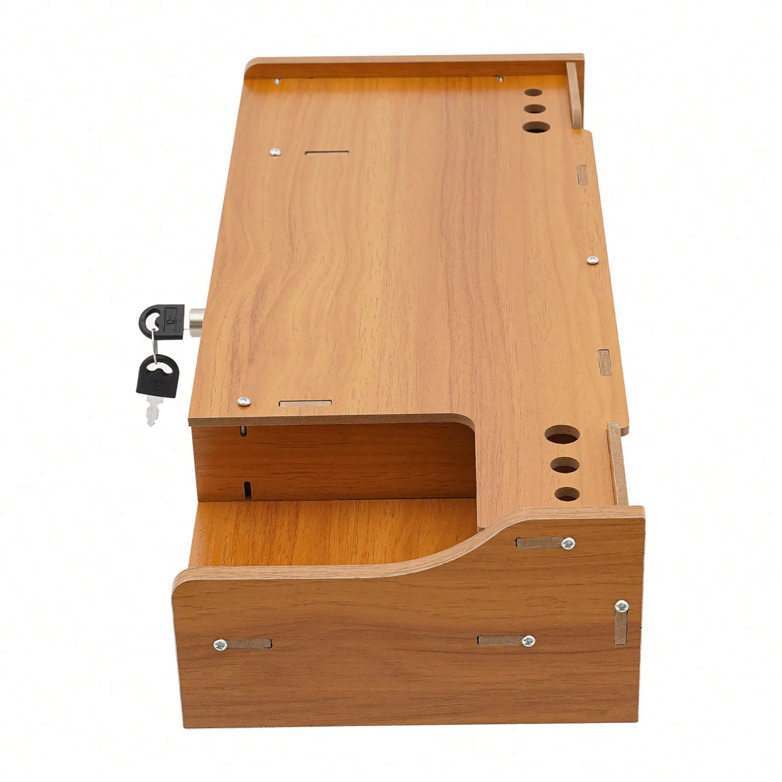 Monitor Stand With Lockable Drawer,Computer Desk Organizer With Mobile Phone Holder For Laptop,Computer