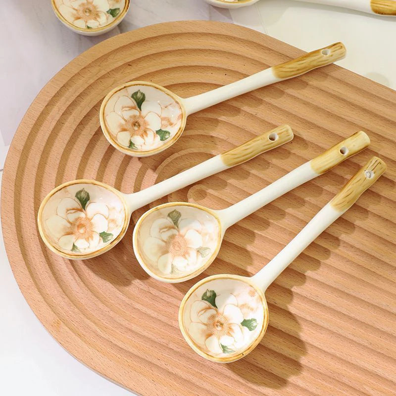 Ramen Bowls And Spoons Creative Ceramics Anti-scald Instant Noodle Bowl Cute Bowl Pretty Bowl